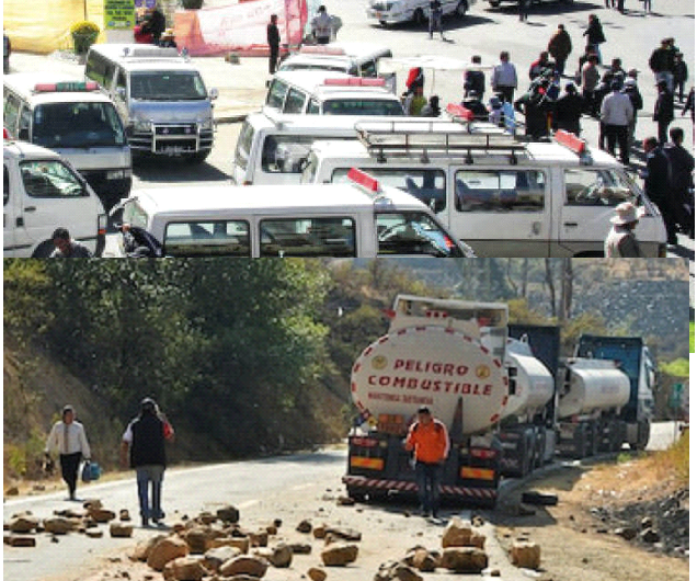 paros y bloqueos en Bolivia