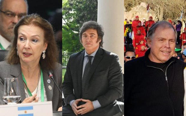 Diana Mondino, Javier Milei y Gerardo Werthein. Fotos archivo.